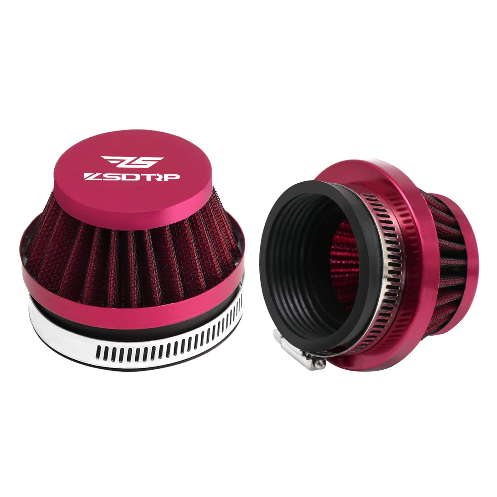 Photo 1 of 2PCS Motorcycle 60MM Air Intake Filter Universal Carburetor Air Filter Cleaner for Dirt Pit ATV SSR TTR Bike Breather Filter Fit for Many Different Carburetors (Red 60MM)