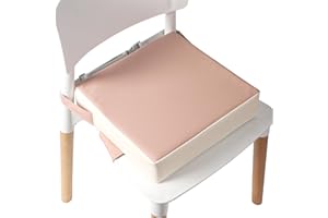 E1F1NN DOT Toddler Booster Seat for Dining Table (PU Material),Portable Kids Booster Seat with Safety Buckles, High Cushion for Travel with Non-Slip Bottom