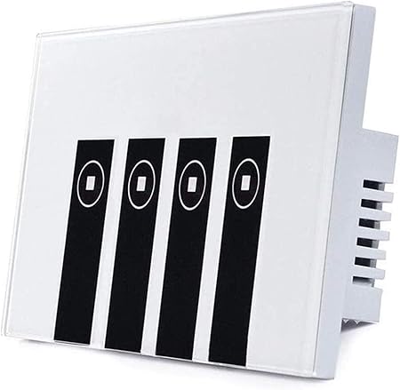 Glanbal Voice Control WiFi Smart Switch Touch Switch WiFi Aplicacin de telfono inteligente Panel de interruptor de 4 vas Interruptor de interruptor tctil de la pared Interruptor de luz inteligente