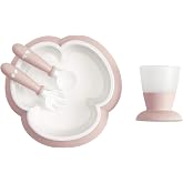 BABYBJ&Ouml;RN Baby Feeding Set, Powder Pink , 4 Piece Set
