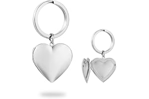 PHOCKSIN Silver Heart Locket Keychains for Women Gold Locket Key chain that Hold Pictures Photo Keychain Gifts for Christmas