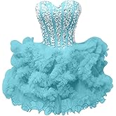 FTBST Tulle Sequin Homecoming Dresses Sparkly Short Cocktail Dresses Prom Dresses Princess Party Dresses