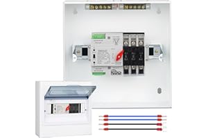 JINDOUZI 100A Automatic Transfer Switch, 110V Millisecond Level Dual Power Automatic Transfer Switch, Generator Transfer Switch, with Metal Distribution Box