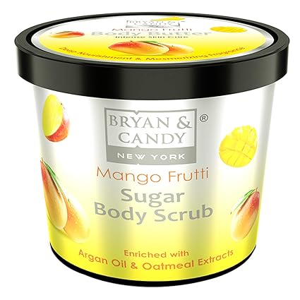 Bryan & Candy New York Mango Frutti Sugar Body Scrub with Argan Oil to Remove Dead Skin Cells for Glowing Skin (200gm)