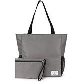 ETidy Large Capacity Foldable Tote Bag With Zipper Water-resistant SandproofWomen Beach Bag Handbag GymBag Travel ShoppingBag