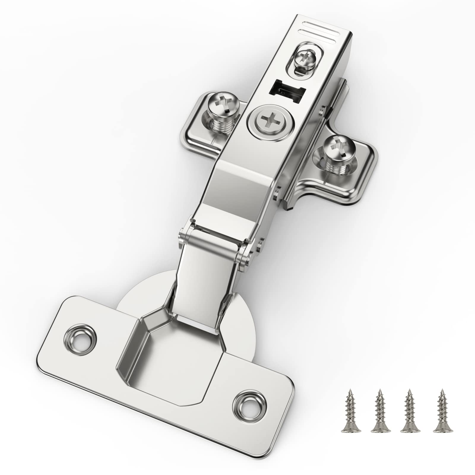Furniware 50 pcs Soft Close Cabinet Hinge,110 Degree Full Overlay Kitchen Door Hinge,35mm Concealed Kitchen Cabinet Hinges Cabinet Door Plate with Screws