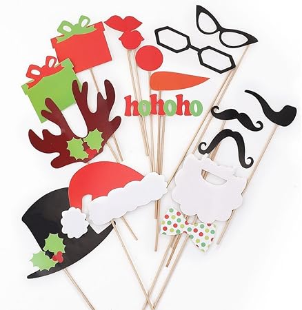 Amazon Co Jp Yiyilai クリスマス フォトプロップス 結婚式 パーティー 小道具 誕生日 歓送会 写真 17点セット おもちゃ