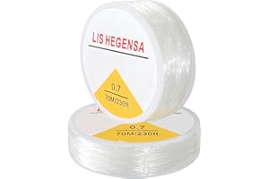 LIS HEGENSA Elastic Bracelet String Cord Stretch Bead Cord for Jewelry Making and Bracelet Making Kits Transparent Stretchy String for Bracelets (Transparent 230ft/70M(0.7mm))
