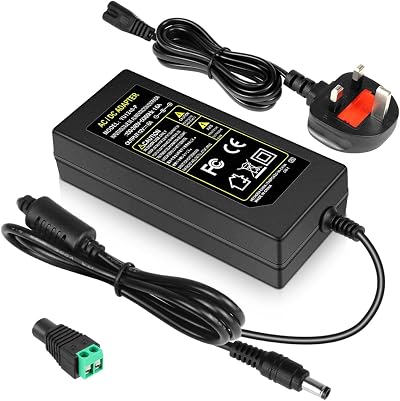 inShareplus 12V 6A 72W LED Power Supply UK Plug 100-240V AC to DC 12V