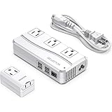 ISELECTOR Universal Travel Adapter, 250W 220V to 110V Voltage Converter with 8 Charging Ports International Travel Adapter Co