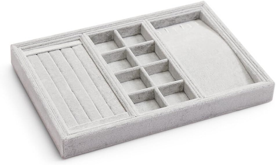 New Wayzon Multifunction Jewelry Storage Organizer Container Necklaces Bracelets Rings Earrings Display Box Without Cover(Gray)
