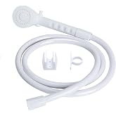 OYMOV RV Shower Head with Hose - Non-Metallic Outdoor RV Shower Kits Replacement with Pause Function for RVs, Fifth Wheels, Motor Homes, Travel Trailers, Campers, Boats, White
