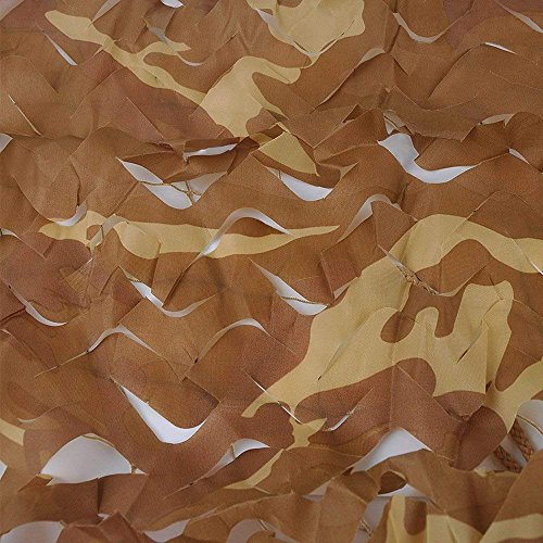 elecfan Hunting Camo Mesh Netting 20 x 20 ft Desert, Nylon Woodland Camouflage Netting Military, Camping Hunting Shooting Blind Sunscreen Camo Netting Watching Hide Party Decorations