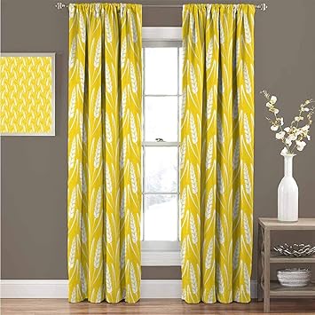 Amazon Com Houselook Yellow And White Bedroom Thermal Blackout