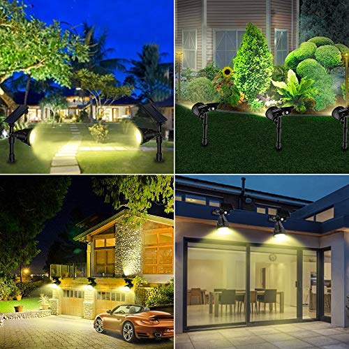 Solar Spot Lights, Outdoor 18 LED Landscape Lamps Super Bright Spotlight Waterproof Flood Lamp with Motion Sensor for Deck Yard Garden Garage Driveway (Yellow - 4 Pack) - Thumbnail 6