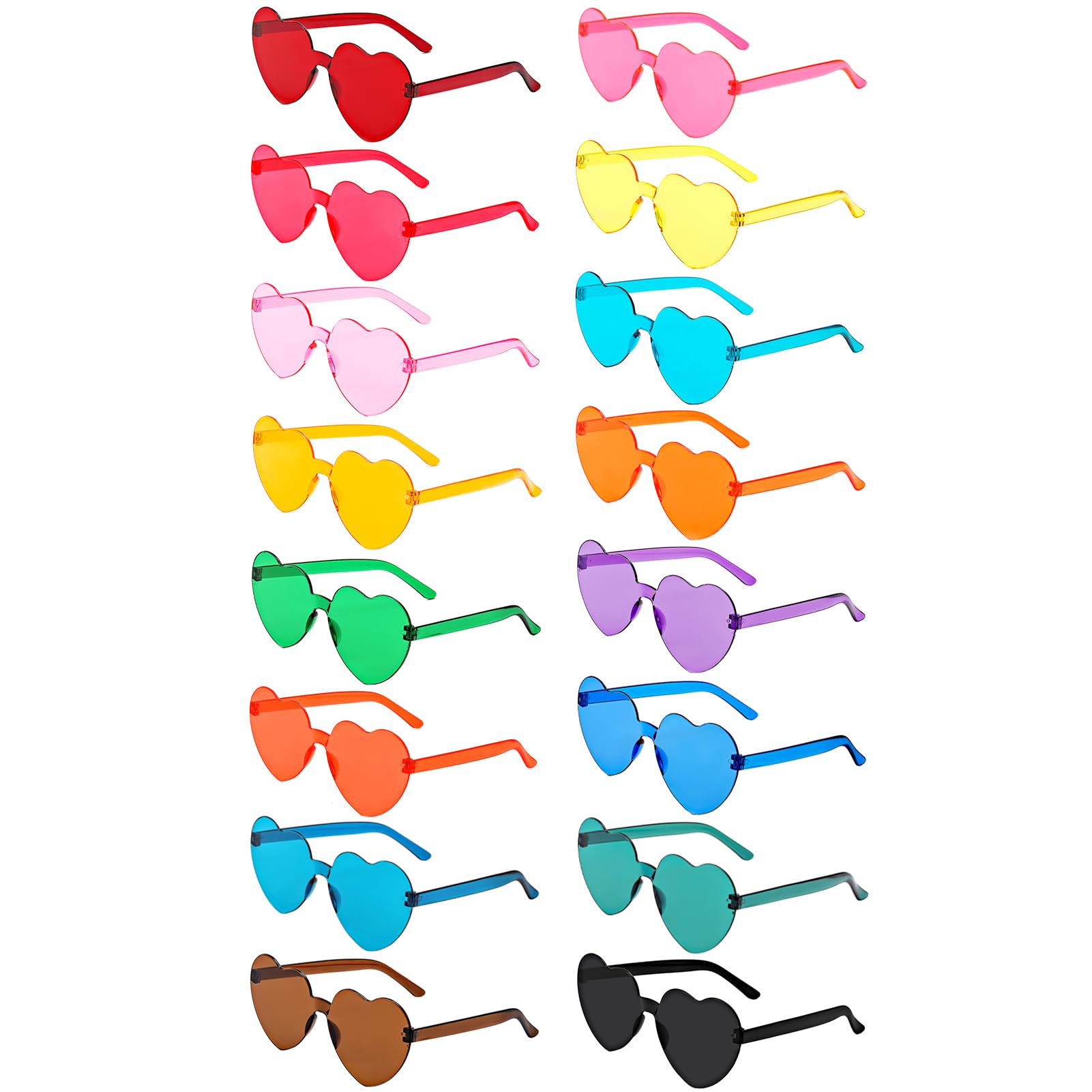 Photo 1 of LYMOJOR 16 Pairs Heart Sunglasses for Women, Candy Color Rimless Fun Heart Glasses for Women Party Favors