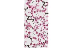 ZzWwR Beautiful Pink Cherry Blossoms Branch Floral Pattern Soft Highly Absorbent Large Decorative Hand Towels Multipurpose for Bathroom, Hotel, Gym and Spa (16 x 30 Inches)