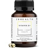 JSHealth Vitamin D3 1000iu Supplement for Healthy Muscle Function, Bone and Heart Health, and Immune Support