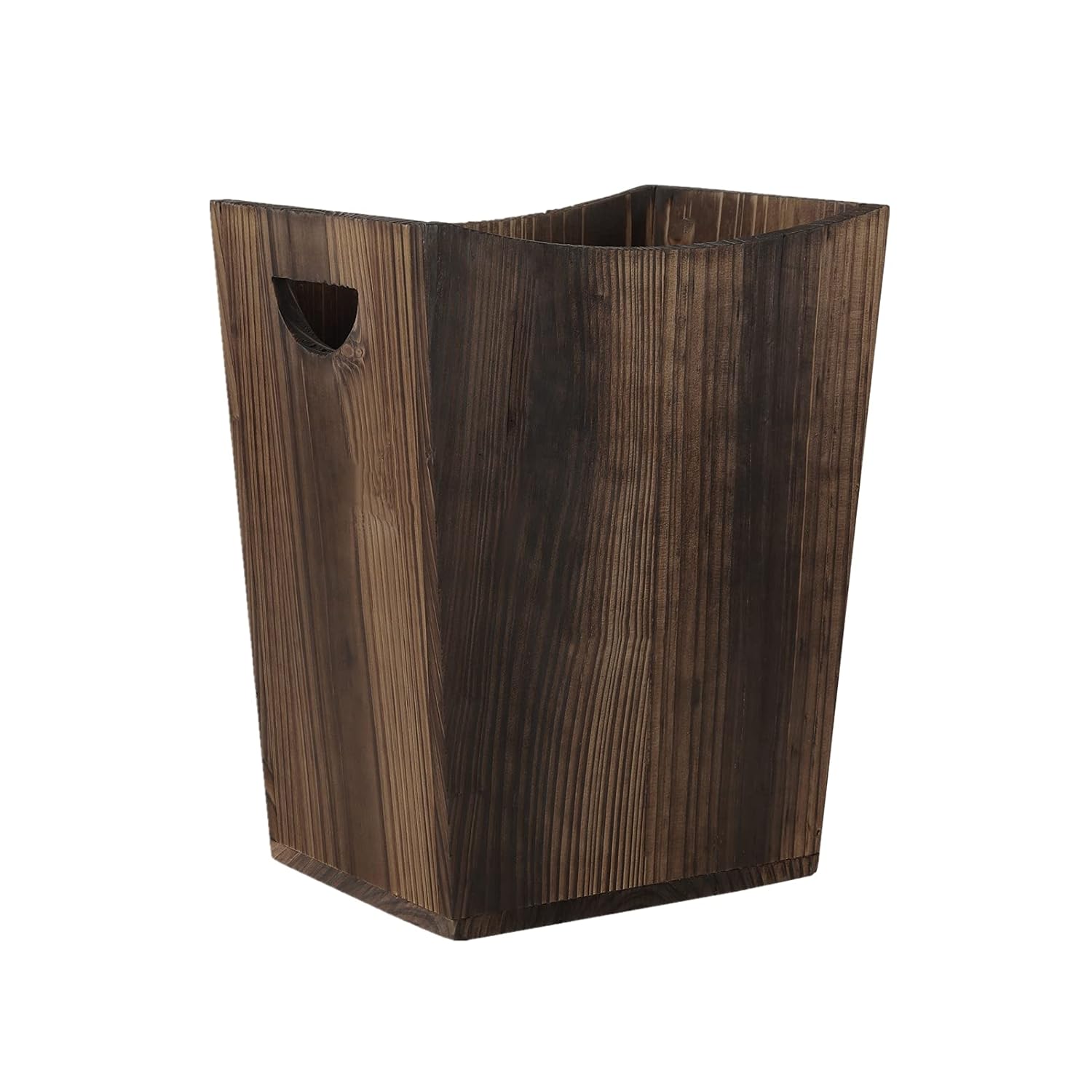 MOOACE Wood Trash Can Wastebasket, Small Rustic Garbage Container Bin for Home or Office, Farmhouse, Living Room, Bathroom: Industrial & Scientific