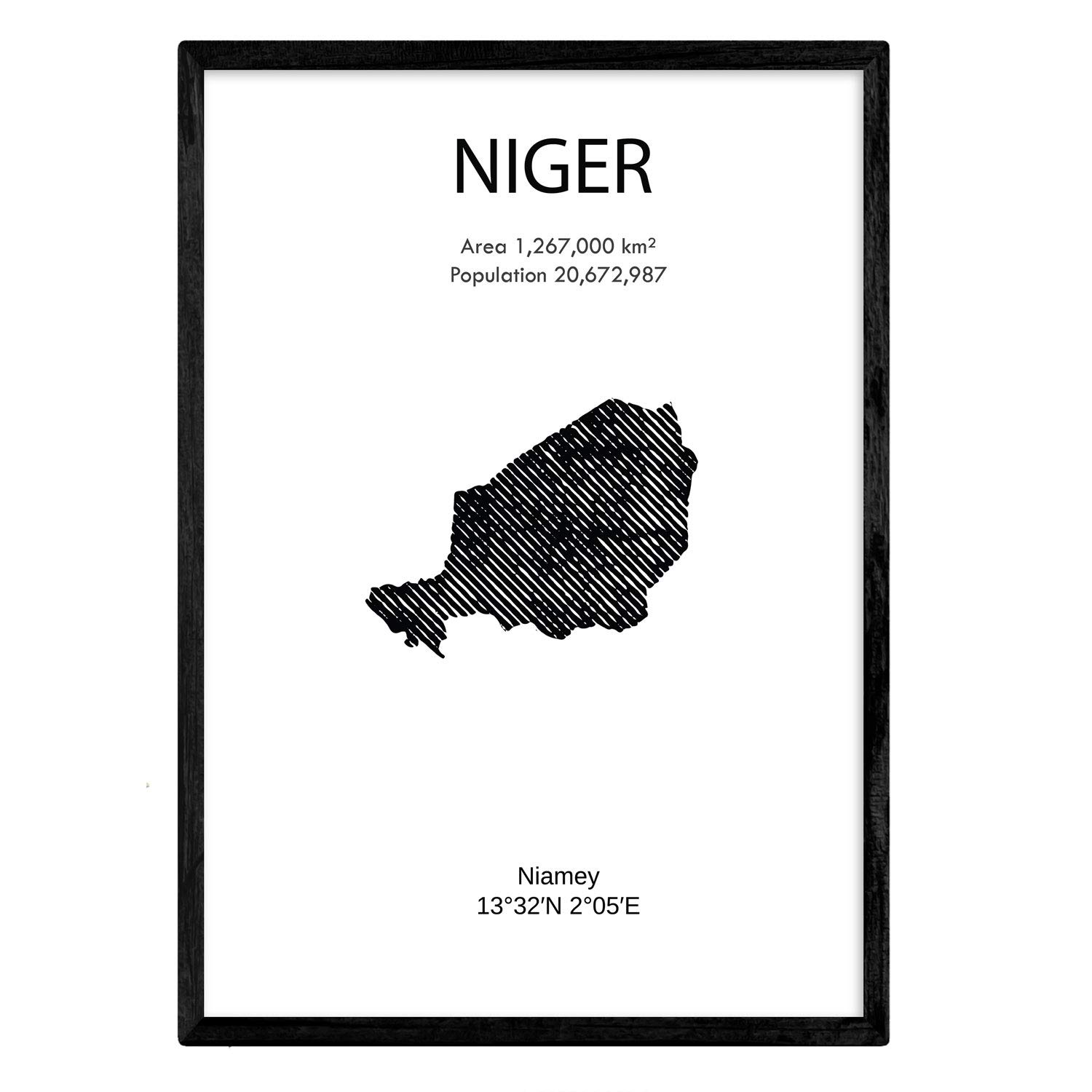 Nacnic Poster of Niger. Sheets of countries and continents. A3 size — image 1