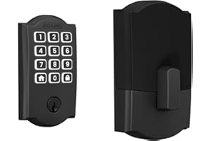 Schlage Arrive WiFi Deadbolt Smart Lock, Keyless Entry Door Lock with Camelot Trim, Matte Black, Compatible with Alexa and Google, BE459WB CAM 622