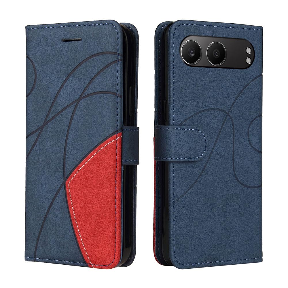 XINNI Protective Phone Case for OnePlus Nord 4 5G, PU/TPU Vintage Flip Leather Shockproof Cover Magnetic Book Style Wallet, Blue