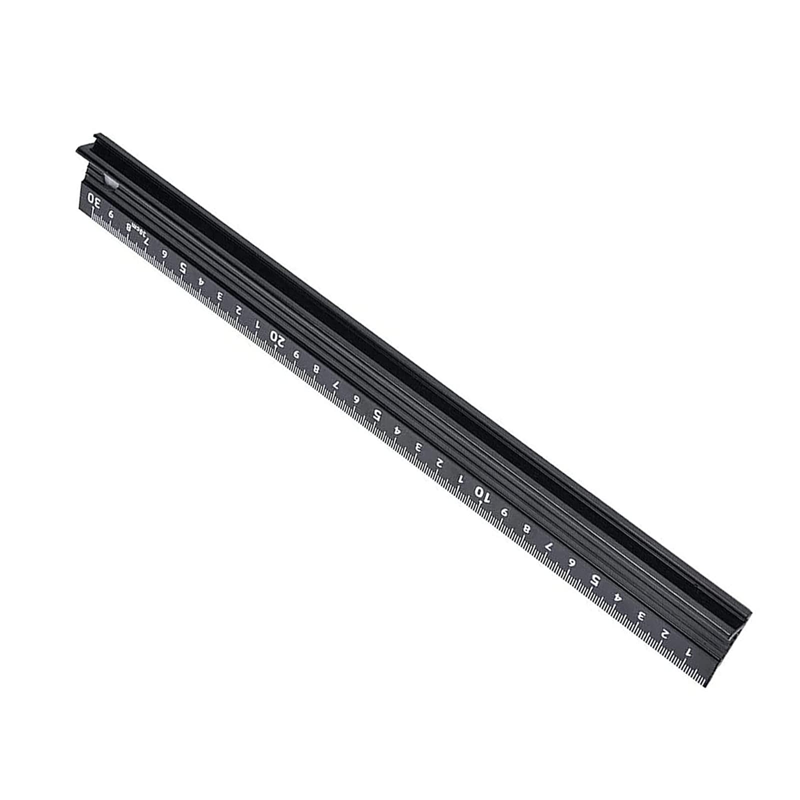 YYHONGMAI 300MM Raised Grip Aluminium Ruler Non-Slip Cutting Ruler Measurement Drafting Tool for Measuring Leather (L-Type 30cm)