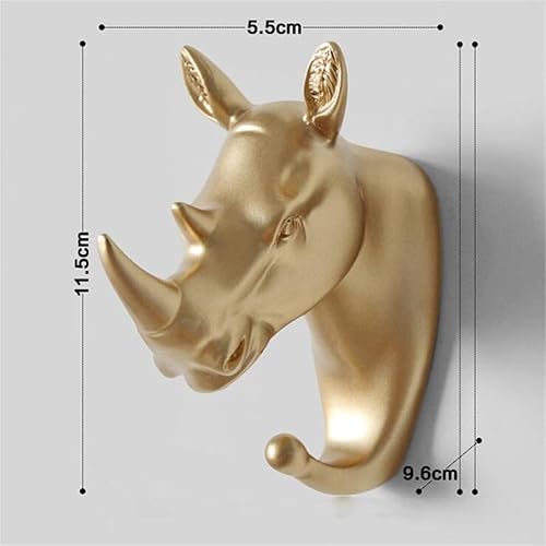MYXP Rhino Head Single Wall Hook/Hanger Animal Shaped Coat Hat