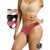 La LiVita Seamless Thong Period Underwear for Women Teens Light Flow Moisture Wicking Side Leak Prevention Panties 3 Pack