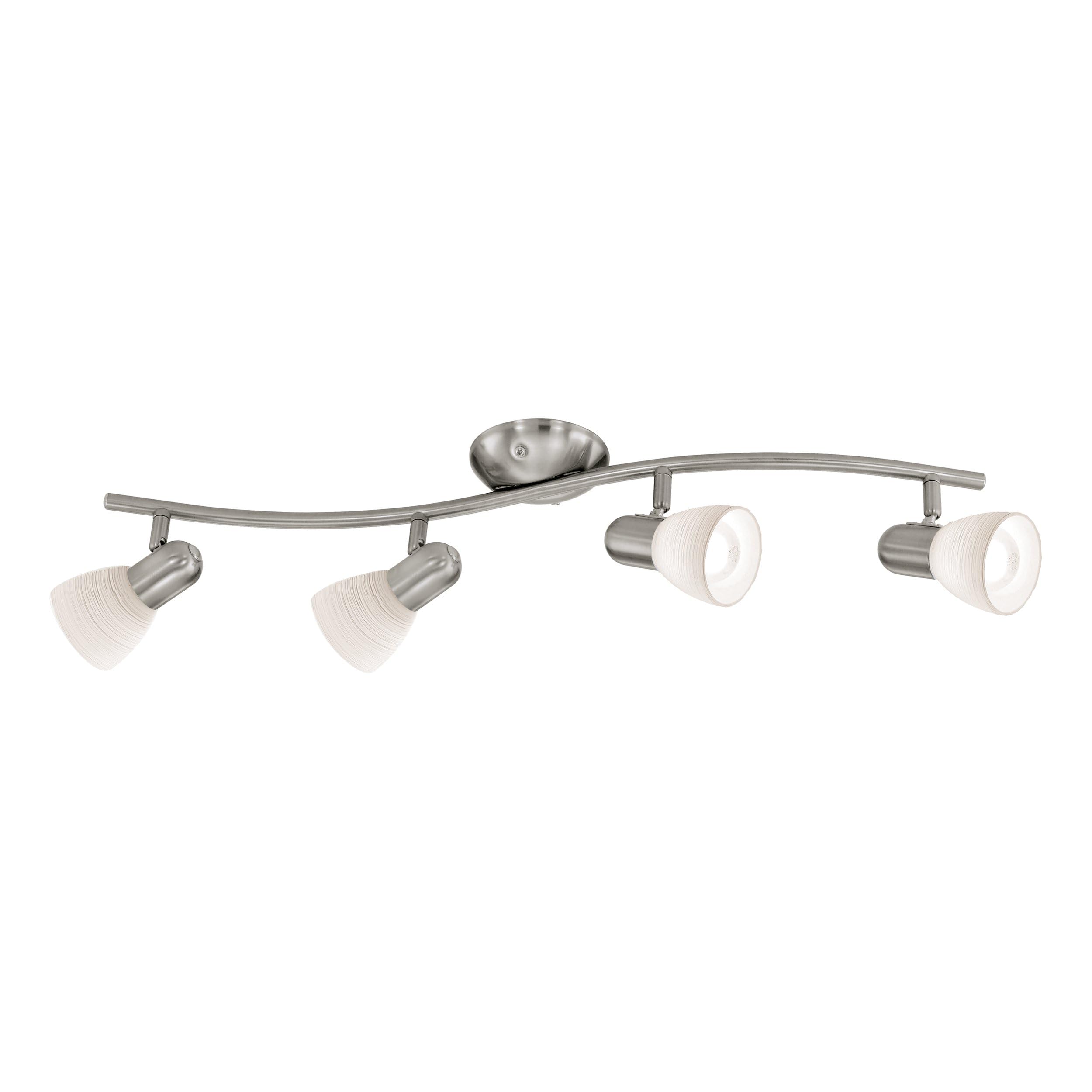 Eglo Ceiling Light Dakar 1, 4-Flame Ceiling lamp, Ceiling Spotlight Made of Steel, Colour: matt Nickel, Glass: Frosted Glass with Brushed Effect, White, Socket: E14 — image 1