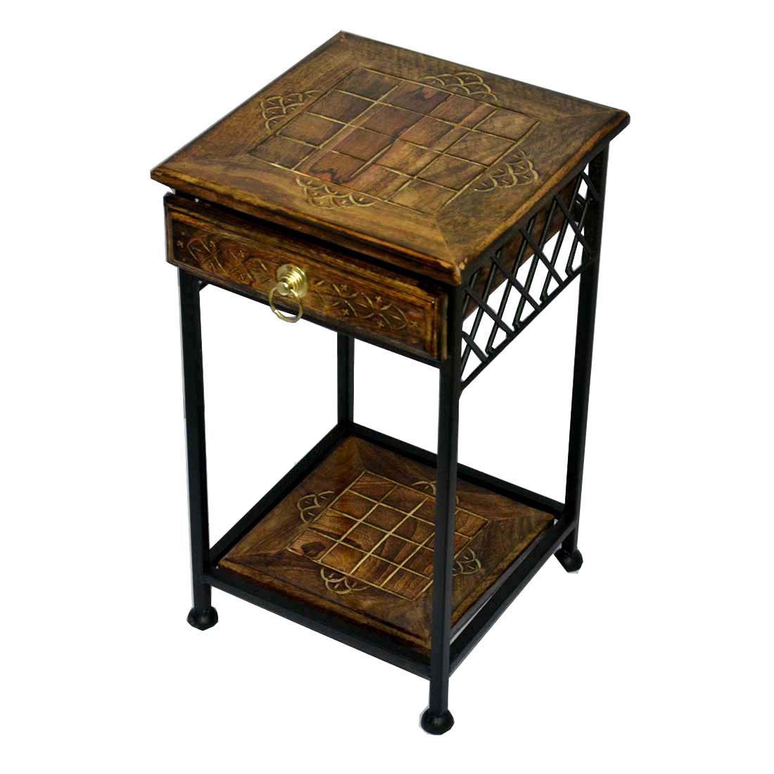 WoodHut Wrought Iron Bedside Table/Coffee Table/End Table/Sofa Table