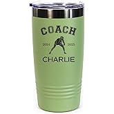 Promotion & Beyond Wrestling Coach Gifts for Men - Coach Gift for Women - Cheer Coaches Gifts - Wrestling Coaches Appreciation - Tumbler 20oz - Green, Black Etching