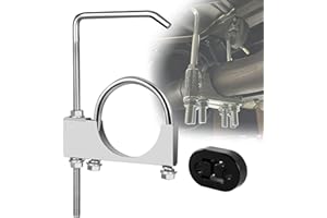 COROTC Universal 2.5" Exhaust Hangers, Stainless Steel Exhaust Clamp with Hanger Rear Muffler, Rubber Exhaust Hangers for 2-1/2 Inch Exhaust Pipes (1Pcs 2.5 Inch)