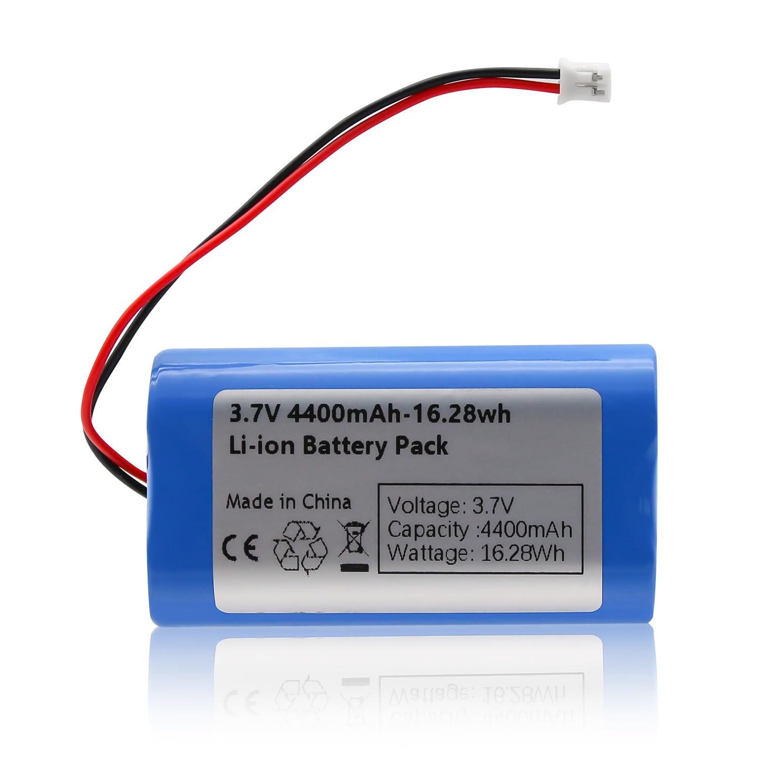 Qimoo 3.7V 4400mah-16.28Wh Rechargeable Battery Pack Lithium Ion Batteries with PH2.0mm Connector for DIY Electronics Products, Toys, Lighting, Bluetooth Equipment