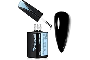 V VENALISA VENALISA 15ml No Wipe Gel Top coat, Long-Lasting High Gloss Shiny Tempered Top coat, Soak Off U V Lamp Clear Gel Nail Polish