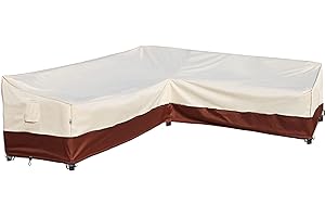 Westblue Outdoor Sectional Cover-L-Shaped Outdoor Patio Furniture Covers Waterproof Rip-Stop Anti-UV 600D Heavy Duty Outdoor Couch Cover with 3 Air Vent Sofa Cover 110''L （85''L） 32''D 31''H