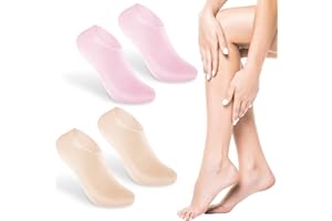 ASTER 2Pairs Silicone Socks for Dry Cracked Feet Women Overnight, Foot Softing Socks, Gel Socks, Lotion Socks Spa Socks Women's Pedicure Foot moisturizer Socks for Repairing Dry Feet,Cracked Heel