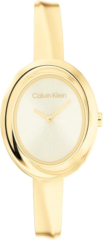 Zwei-Zeiger-Quarzwerk-Uhr für Damen Kollektion Twisted Bezel mit Goldfarben mit Armreif aus Edelstahl - 25100056 — Foto 1 von 8