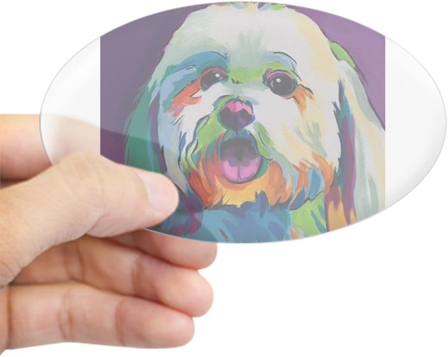 CafePress Dash The Pop Art Dog Sticker Oval Bumper Sticker, Euro Oval Car Decal