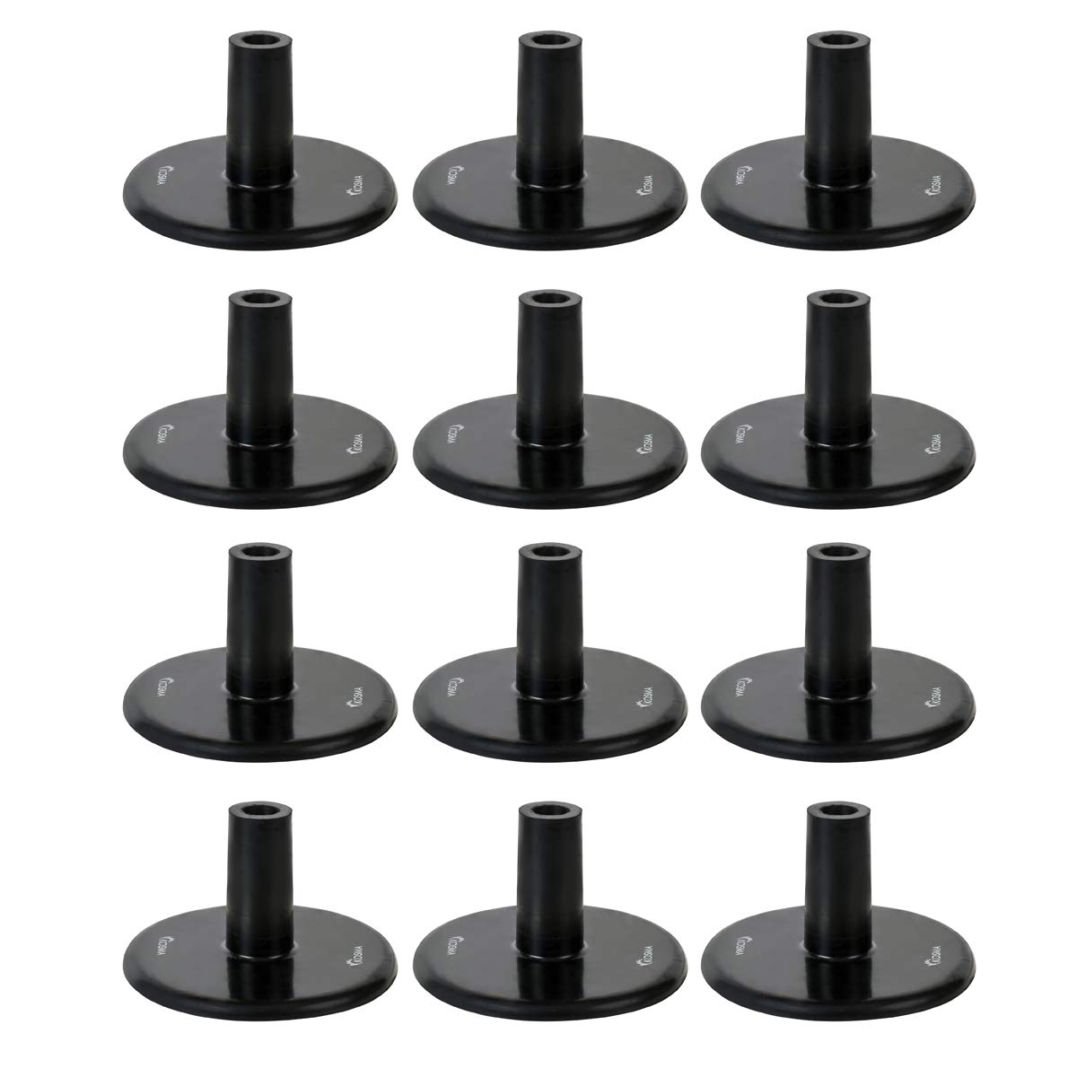 Kosma Set of 12 Pc Training Boundary Pole Base | Slalom pole Rubber Base | Heavy Duty Rubber Pole Base | Training Boundary Pole Base football Training Equipment | Pole Extender for 30mm Pole