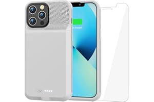 ATGIH Battery Case for iPhone 13 Pro Max 7000 mAh, Ultra-Slim Portable Charging Case Rechargeable Protective Anti-Fall Extended Battery Charger Cover for iPhone 13 Pro Max and 12 Pro Max 6.7" (Grey)