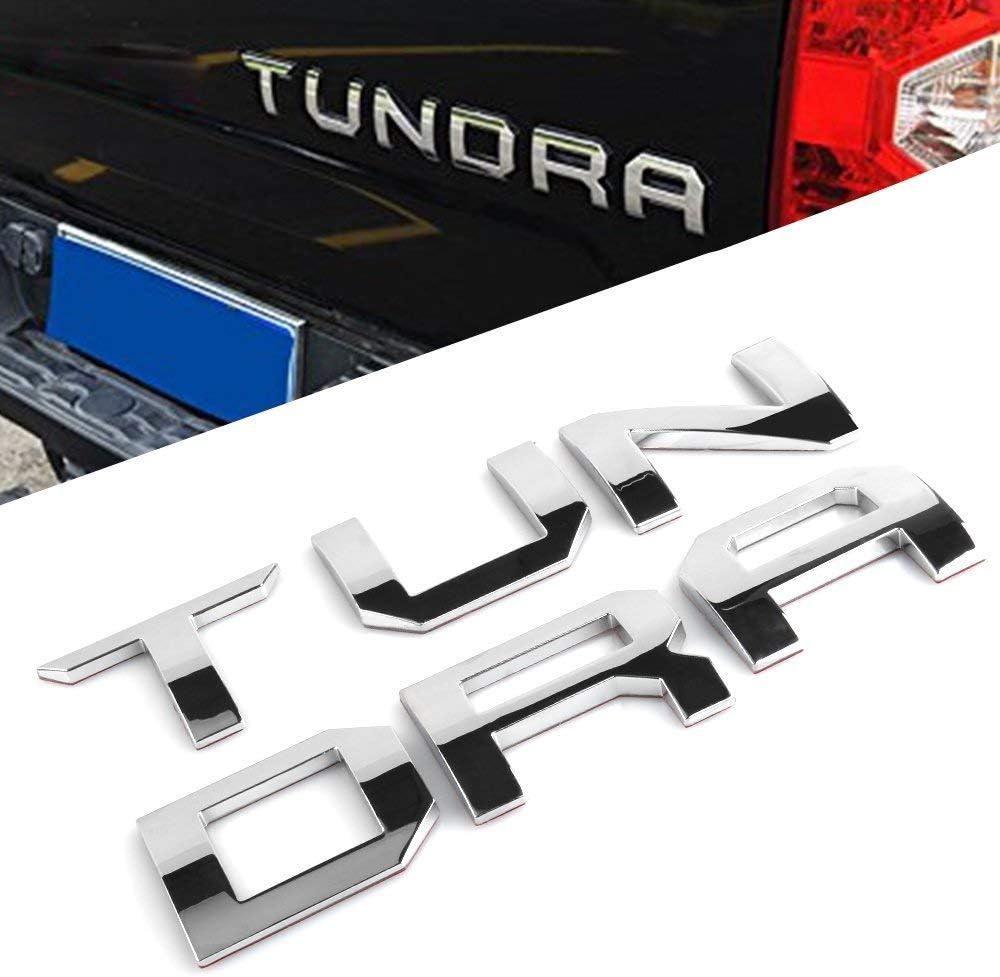 Emblem for Toyota Tundra 2014-2019 Tailgate Insert 3D Metal Letters (Not Decal Sticker) Toyota Tundra Accessories - Chrome