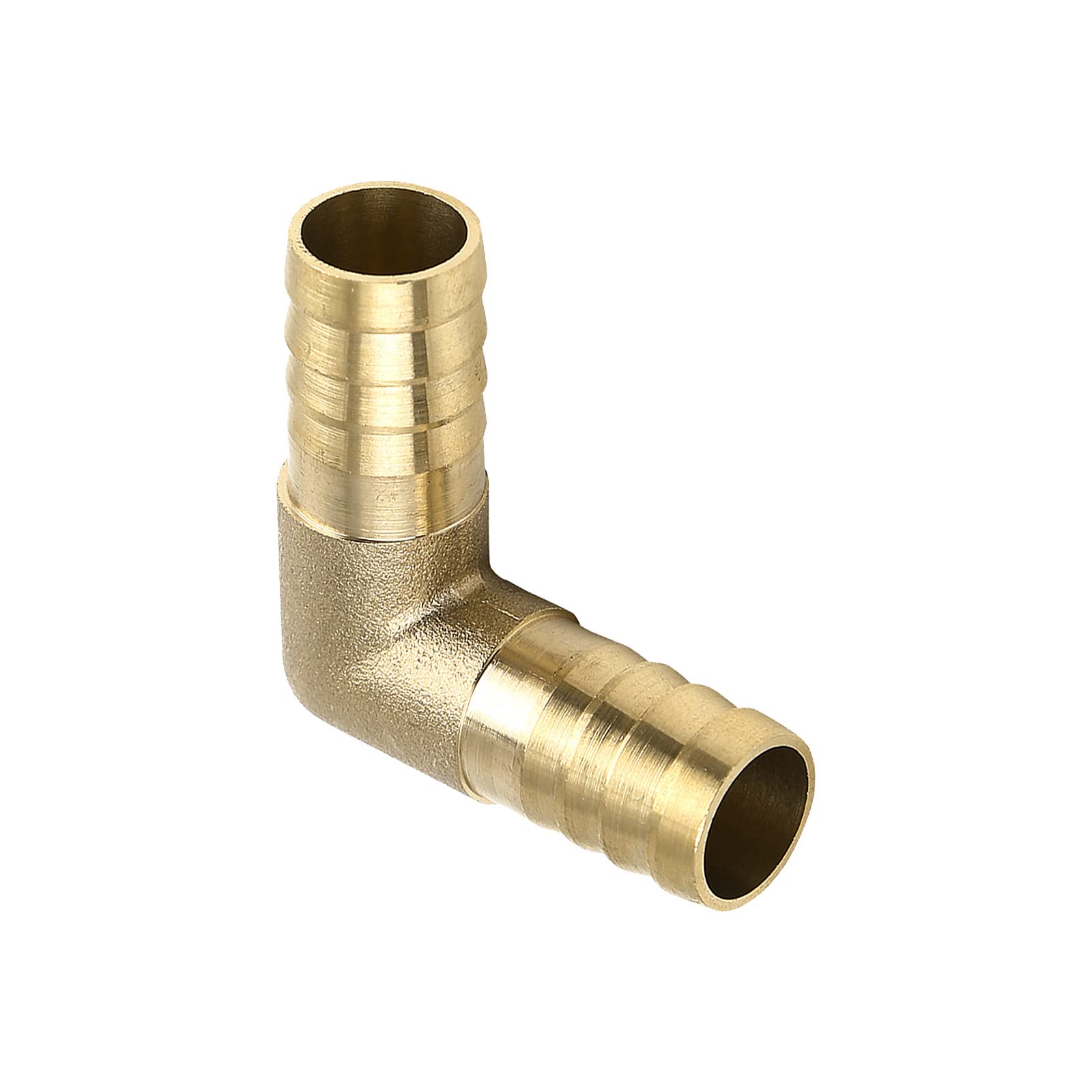 M METERXITY 90 Degree Brass Elbow Male Thread Hose Barb Fitting - Pipe Barb Connector Quick Connect, Apply to Pipe Connection (14mm OD, Gold Tone)