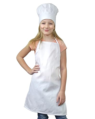 Tessa's Kitchen Club Chef Hat and Apron Set for Kids, Real Cooking and  Baking Wear Kit for Young Chefs in Training (White, Med (6-12yr)) in  Bahrain