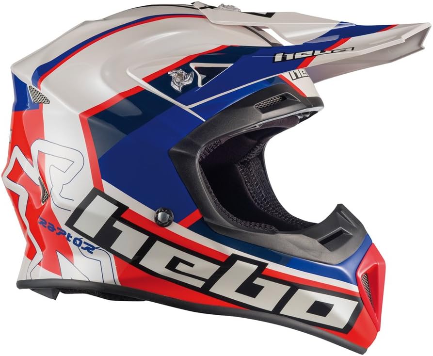 Hebo Enduro MX Fiber Raptor Helmet, White, Size XS
