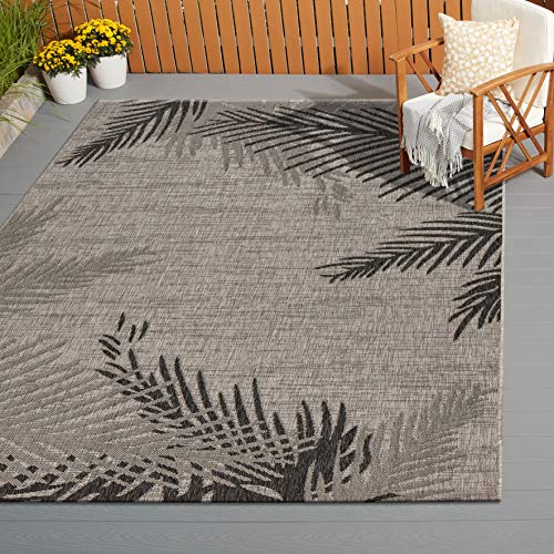 LR-Home-Captiva-Shaded-Palms-IndoorOutdoor-Area-Rug-5-x-7-BeigeBlack 610kLpgC3sL