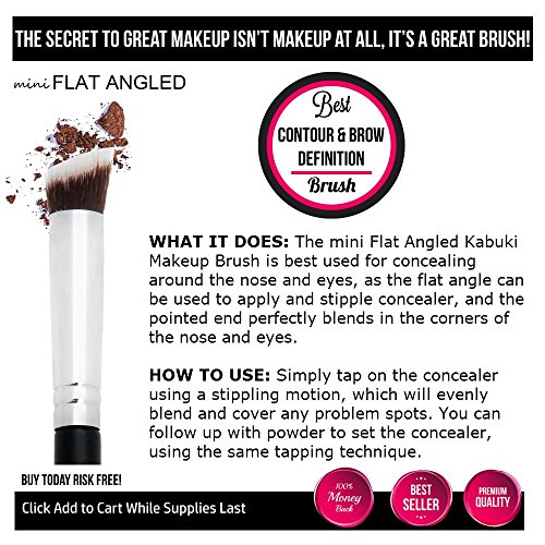 Contouring Brush: Flat Angle Makeup Brush Best for Precision Contouring & Brow Definition (Small, Synthetic) - Beauty Junkees