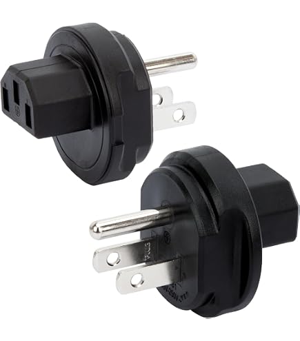 Computer Power Cord Adapter 2-Pack IEC C6 To NEMA 5-15R AC Power ...