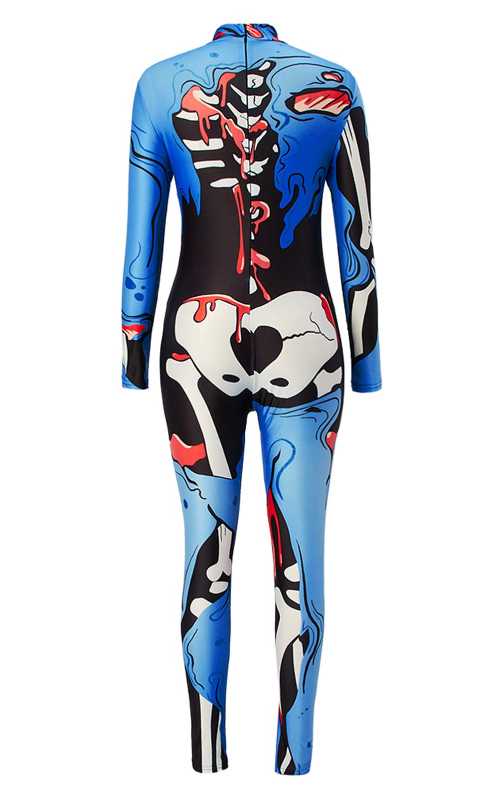 Halloween Overall Drucken 3D Hot Print Sexy Ganzkörper Body Xray Royalblue Body Skull Knochen Red Blooed Lustige Cosplay Vampire Skeleton Catsuit Scary entbeinte Trikot Jumpsuit Kostüm