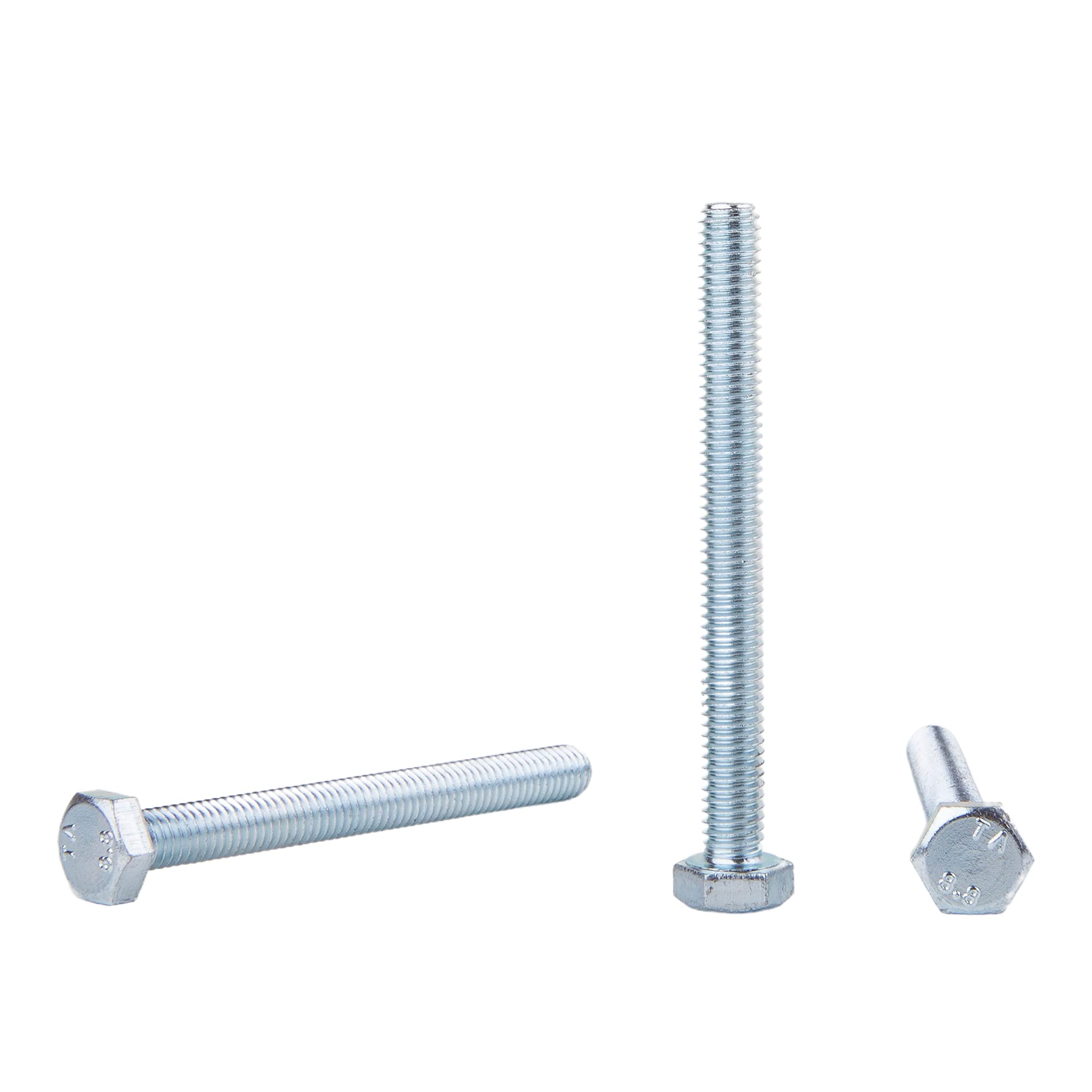 (Pack of 50 pcs) DIN 933 Zinc Plated Steel Hexagon Bolts M6 x 60 mm 8.8 Grade, Hex Screws, Fully Threaded, Hex Head, Tap Bolt (50, M6 x 60 mm)